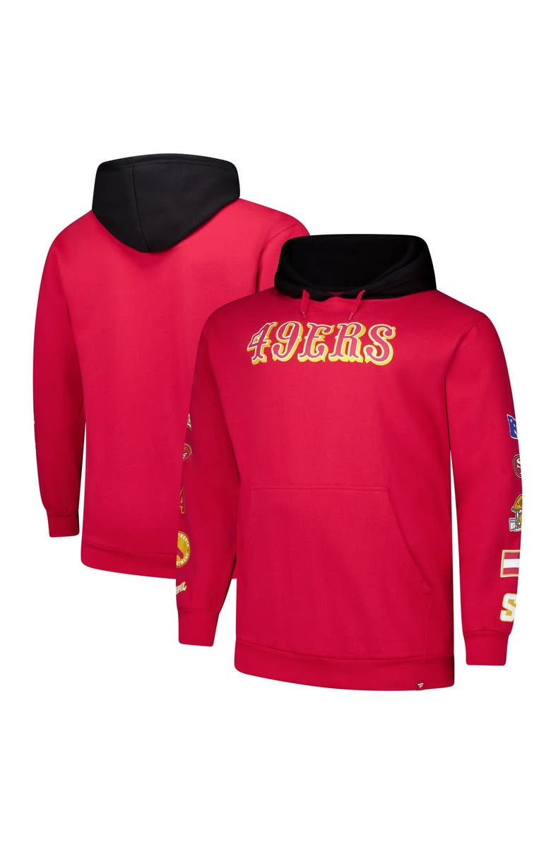 FANATICS Men's Fanatics Scarlet San Francisco 49ers Big & Tall Patched Out Pullover Hoodie, Main, color, Scarlet