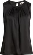 Anne Klein Pleated Jewel Neck Sleeveless Top