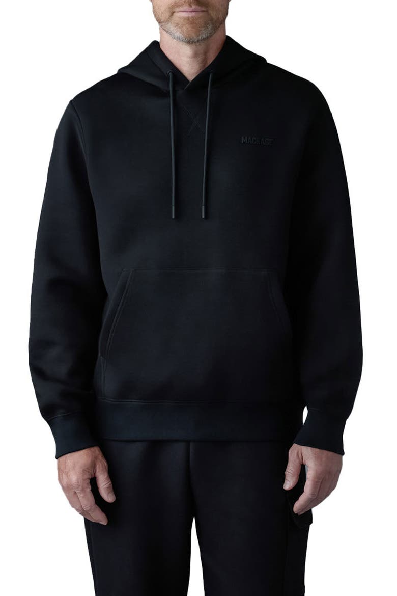 Krystian Double Face Jersey Hoodie, Main, color, BLACK