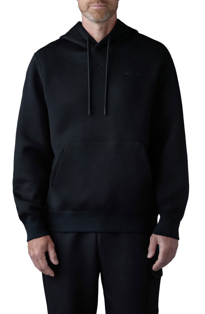 Mackage Krystian Double Face Jersey Hoodie, Main, color, Black