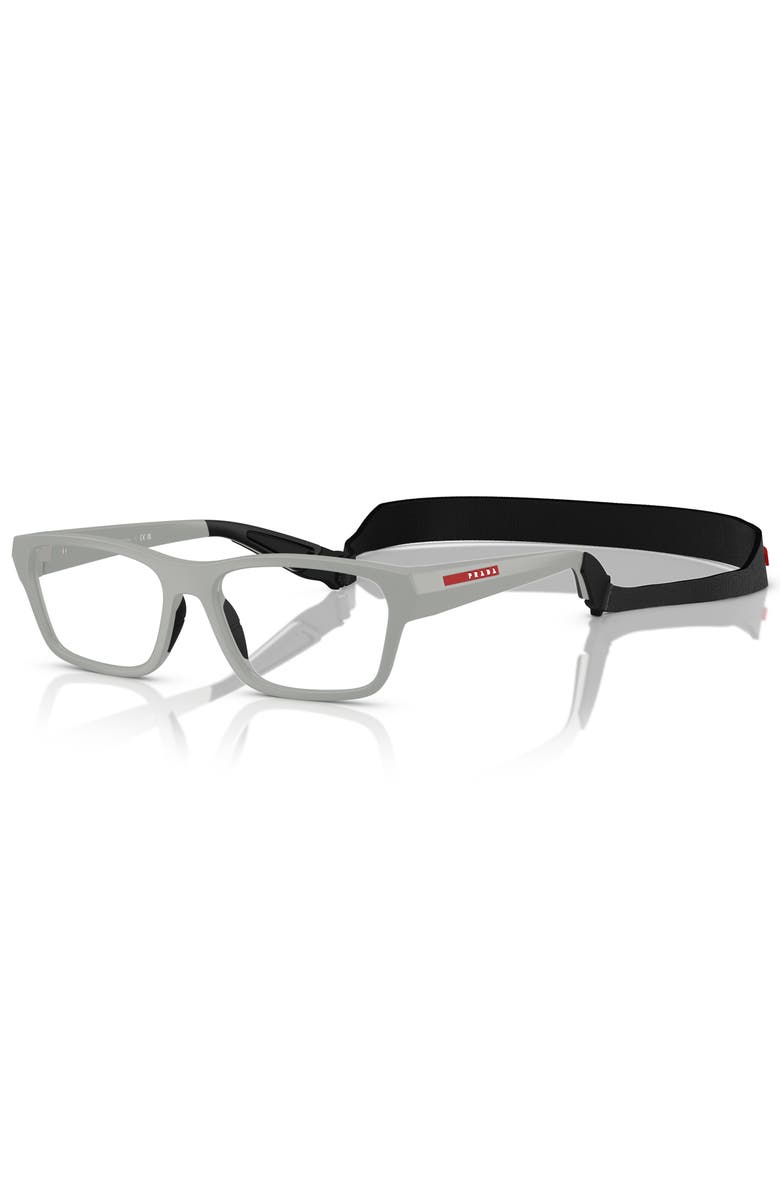 Prada Linea Rossa 54mm Rectangle optical glasses, Main, color, Grey
