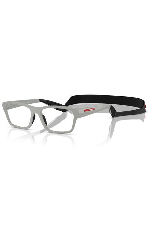 Prada Linea Rossa 56mm Rectangle Optical Glasses In Gray