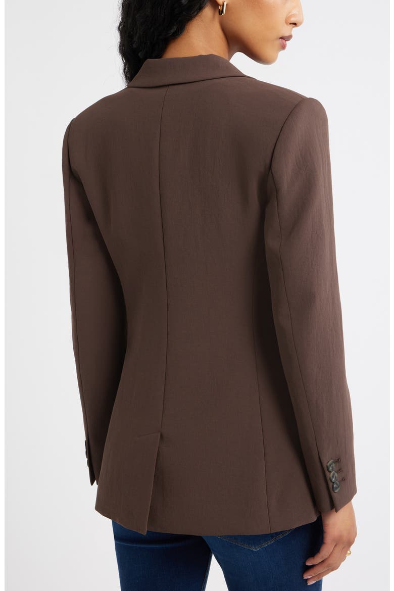 Curator Crepe Fitted Blazer, Alternate, color, BROWN SEAL