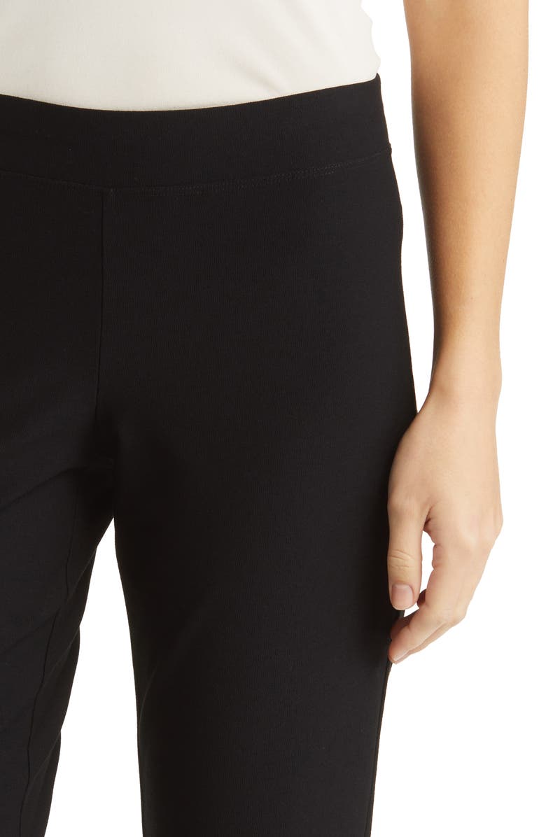 Eileen Fisher Stretch Crepe Slim Ankle Pants, Alternate, color, Black