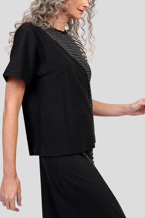 ALEMBIKA ALEMBIKA SPHERE PATCHWORK DESIGN CREW NECK TEE 