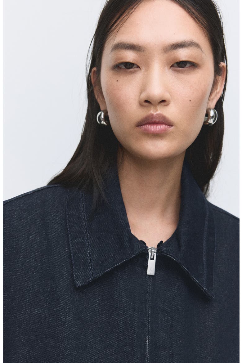 Denim Jacket with Faux Fur Collar, Alternate, color, OPEN BLUE