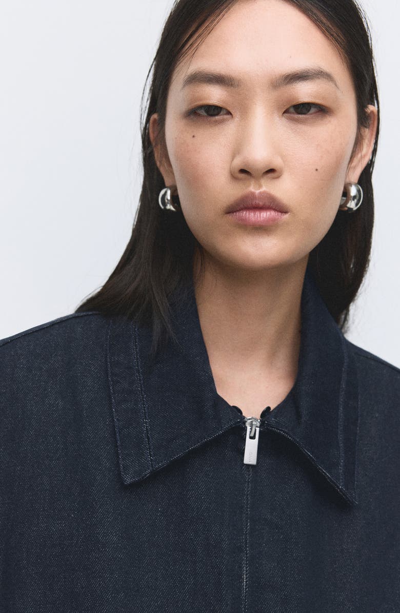 MANGO Denim Jacket with Faux Fur Collar, Alternate, color,