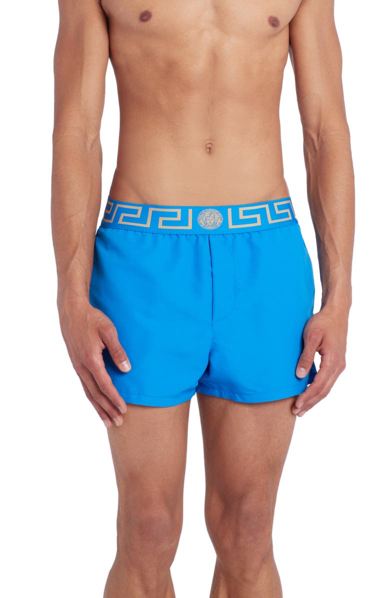 Versace Greca Band Swim Trunks, Main, color, 