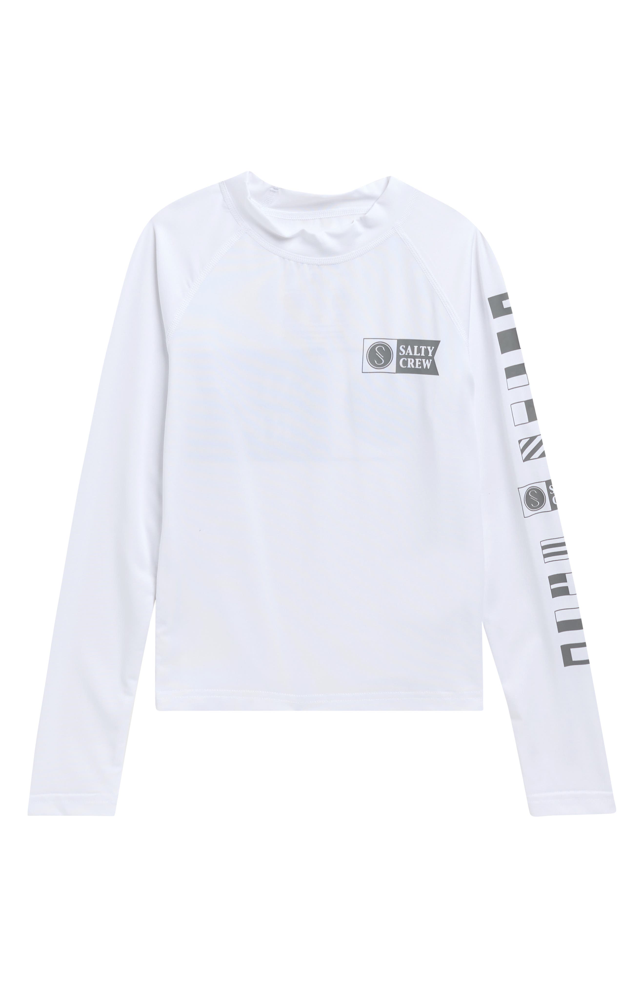 Salty Crew Kids' Alpha Long Sleeve Rashguard In White
