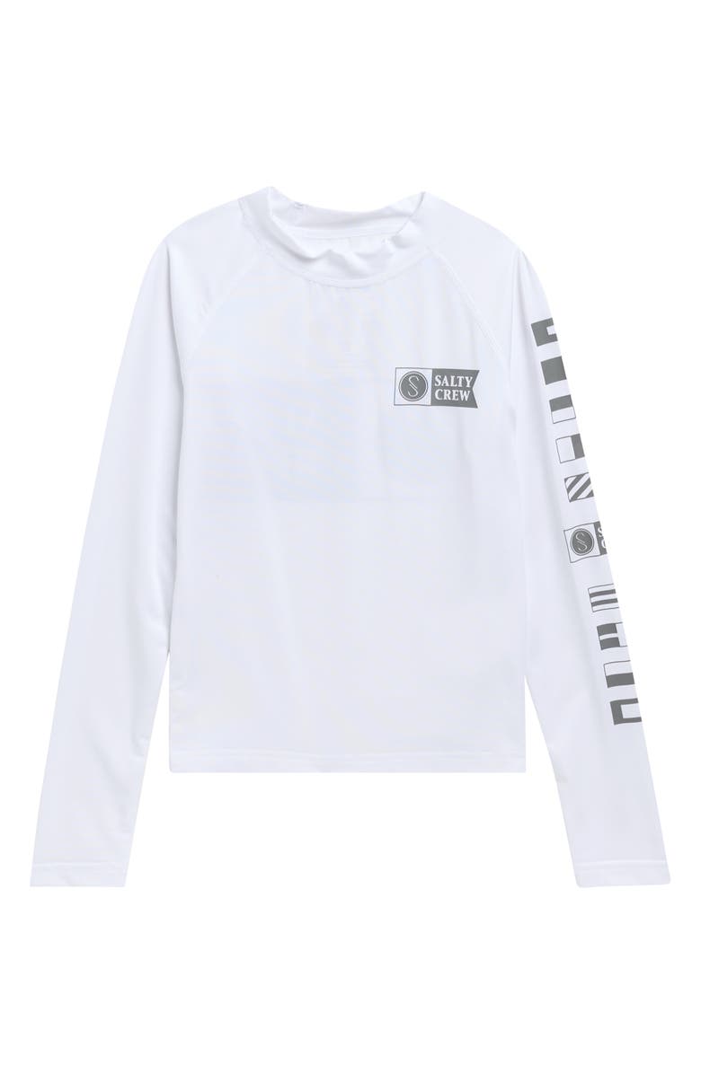 Salty Crew Kids' Alpha Long Sleeve Rashguard, Main, color, White