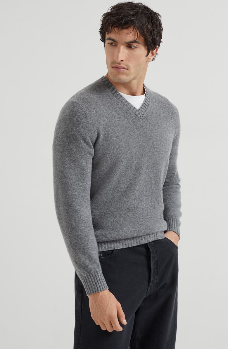 Brunello Cucinelli Cashmere sweater, Alternate, color, Medium Grey