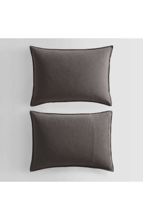 Calvin Klein Mélange Flannel Comforter & Sham Set In Chocolate