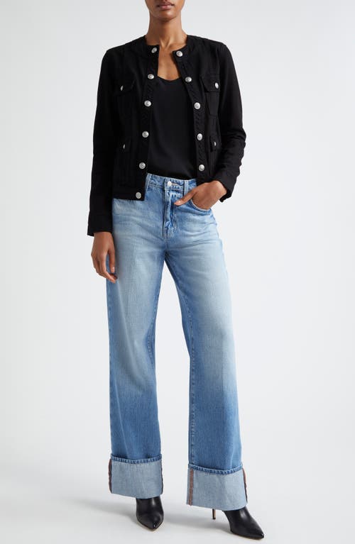 L Agence L'agence Miley High Waist Cuff Wide Leg Jeans In Caruso