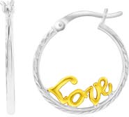 Donatello Gian Sterling Silver Two-Tone Love Hoops