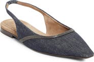 Brunello Cucinelli Monili Pointed Toe Slingback Flat
