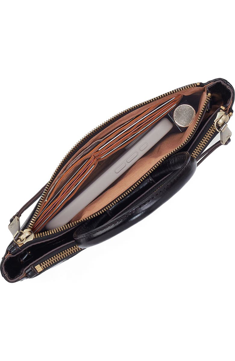 HOBO Sable Leather Crossbody Bag, Alternate, color, Black