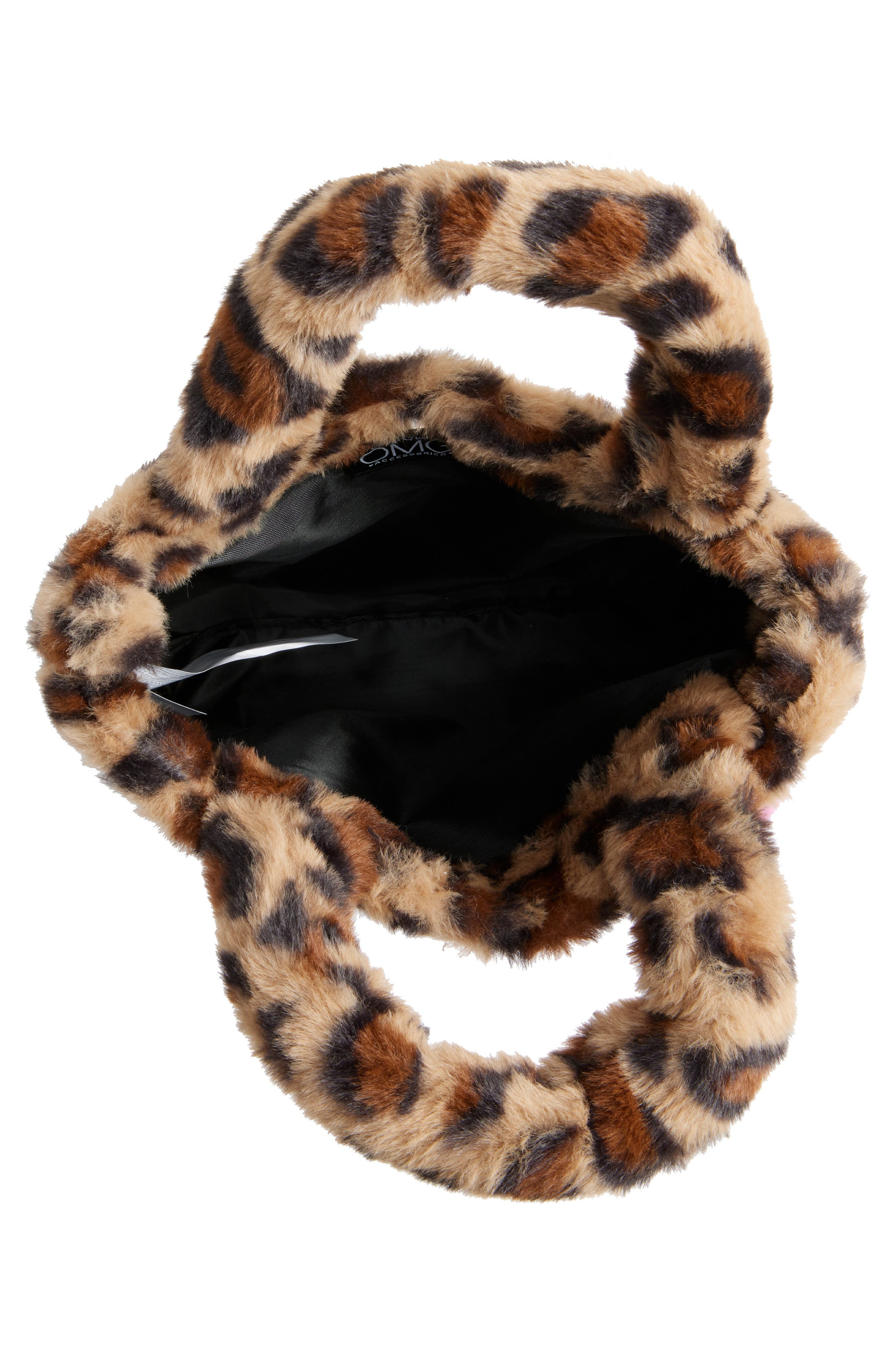 OMG Accessories Kids
 Mini Leopard Faux Fur Tote, Alternate, color, 