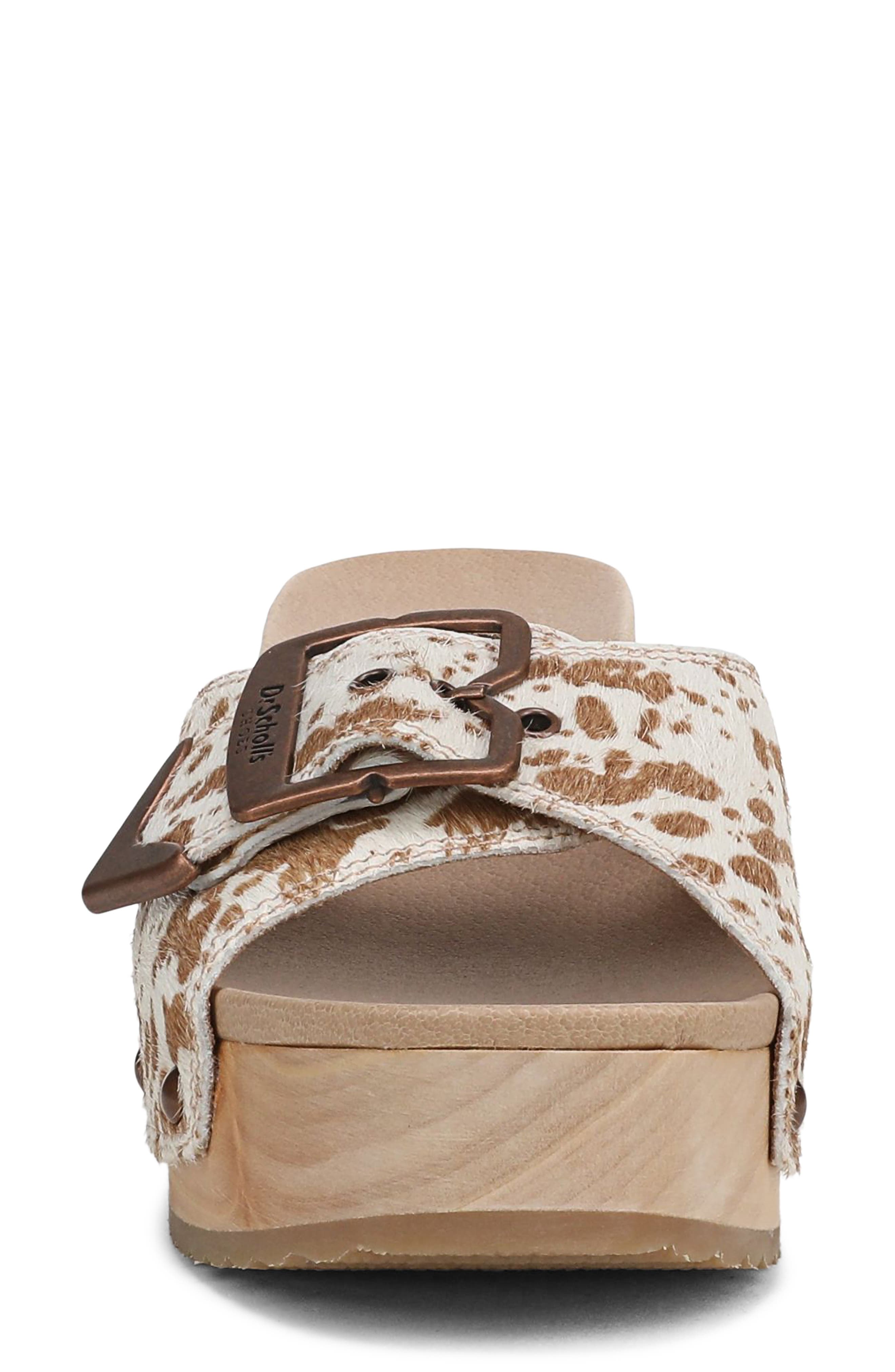 Dr. Scholl's Original Rodeo Platform Slide Sandal, Alternate, color, Tan Calf Hair