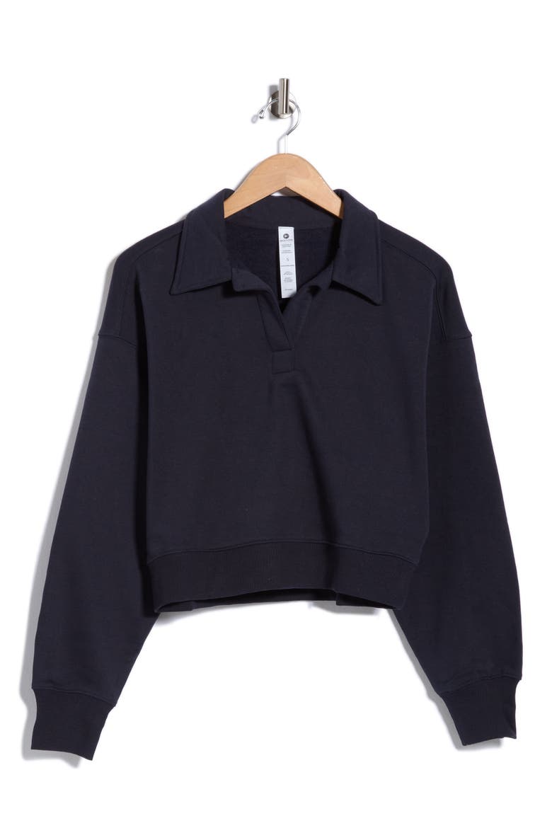 Silicon Fleece Portland Johnny Collar Sweatshirt, Main, color, SKY CAPTAIN
