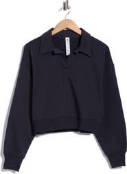 90 DEGREE BY REFLEX Silicon Fleece Portland Johnny Collar Sweatshirt