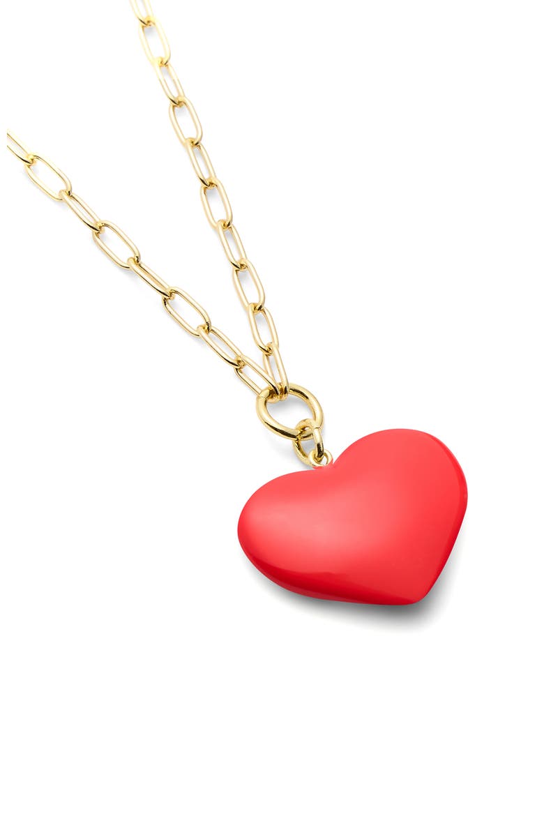 Midi Heart Pendant Necklace, Alternate, color, Ruby