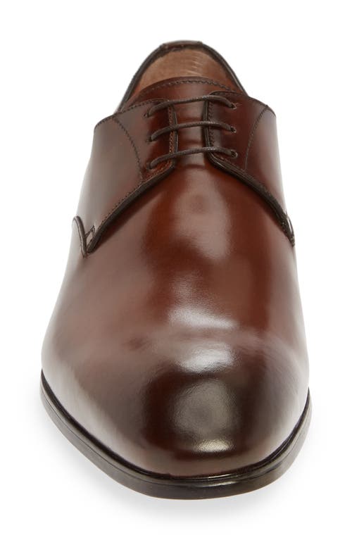 Santoni Induct Plain Toe Derby In Brown
