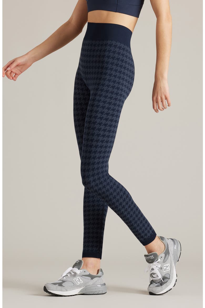 Houndstooth Seamless Base Layer Leggings, Alternate, color, NAVY BLUE