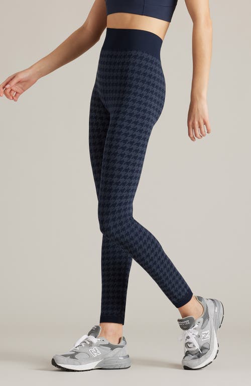 Rhone Houndstooth Seamless Base Layer Leggings In Navy Blue