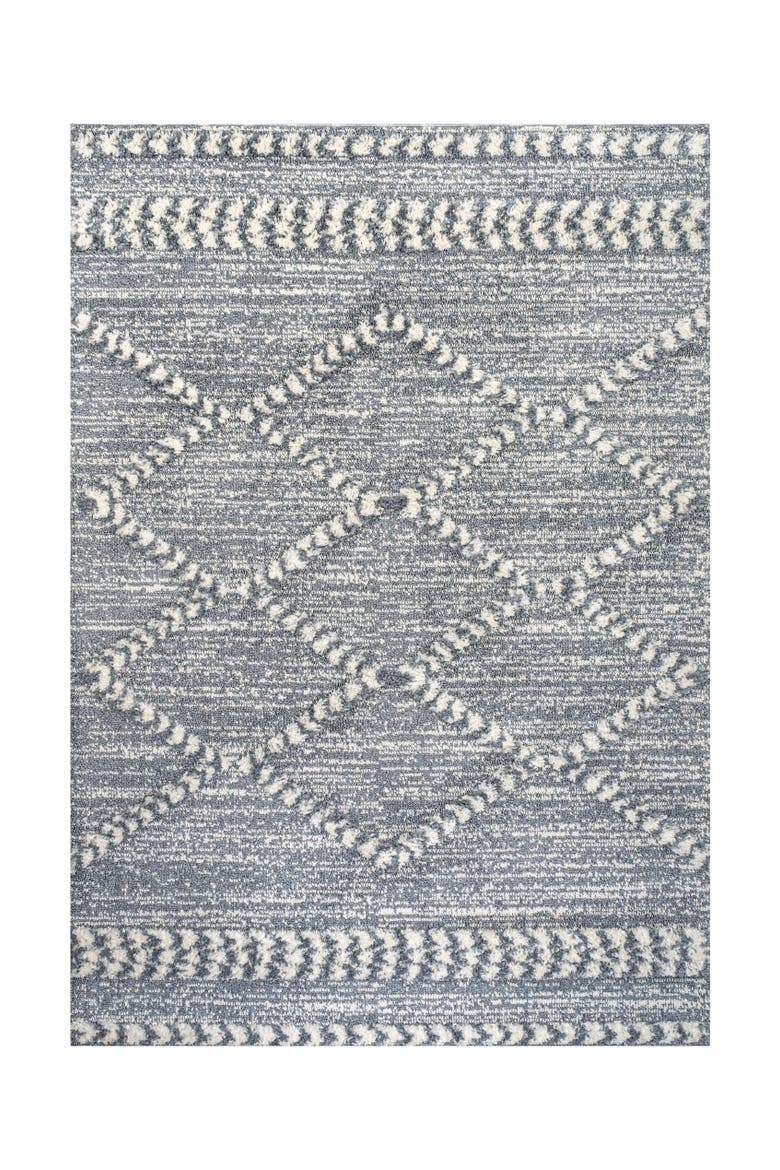 Sofie Moroccan Trellis High-Low Area Rug, Alternate, color, Gray/Cream