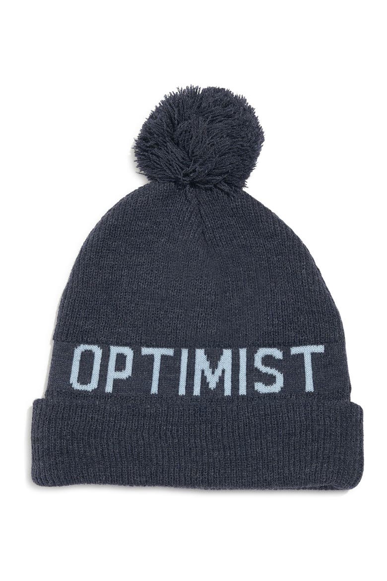 Eternal Optimist Pompom Beanie, Alternate, color, INDIGO