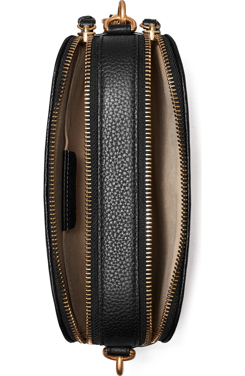 Tory Burch Mini Miller Leather Crossbody Bag, Alternate, color, Black