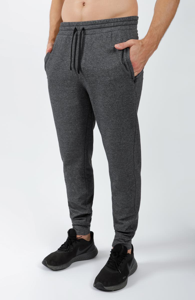 90 DEGREE BY REFLEX Heathered Drawstring Terry Joggers, Alternate, color, 