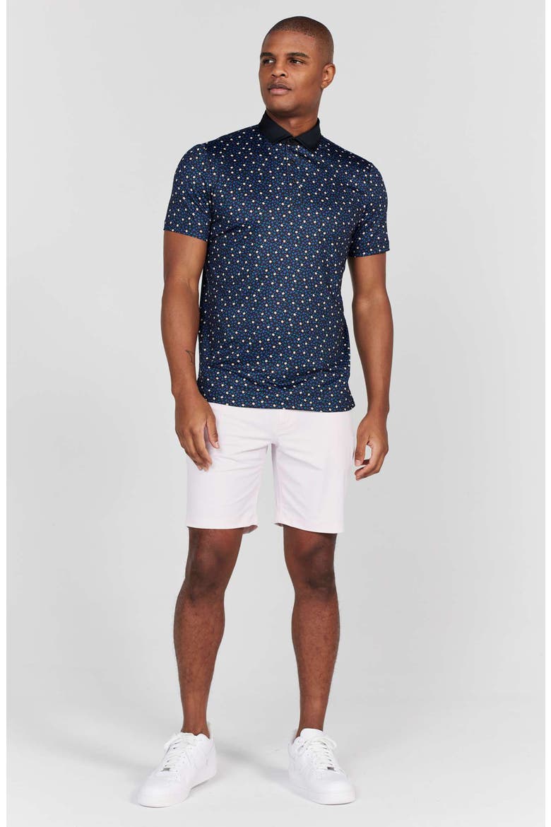 Cameron Floral Performance Golf Polo, Alternate, color, TUXEDO