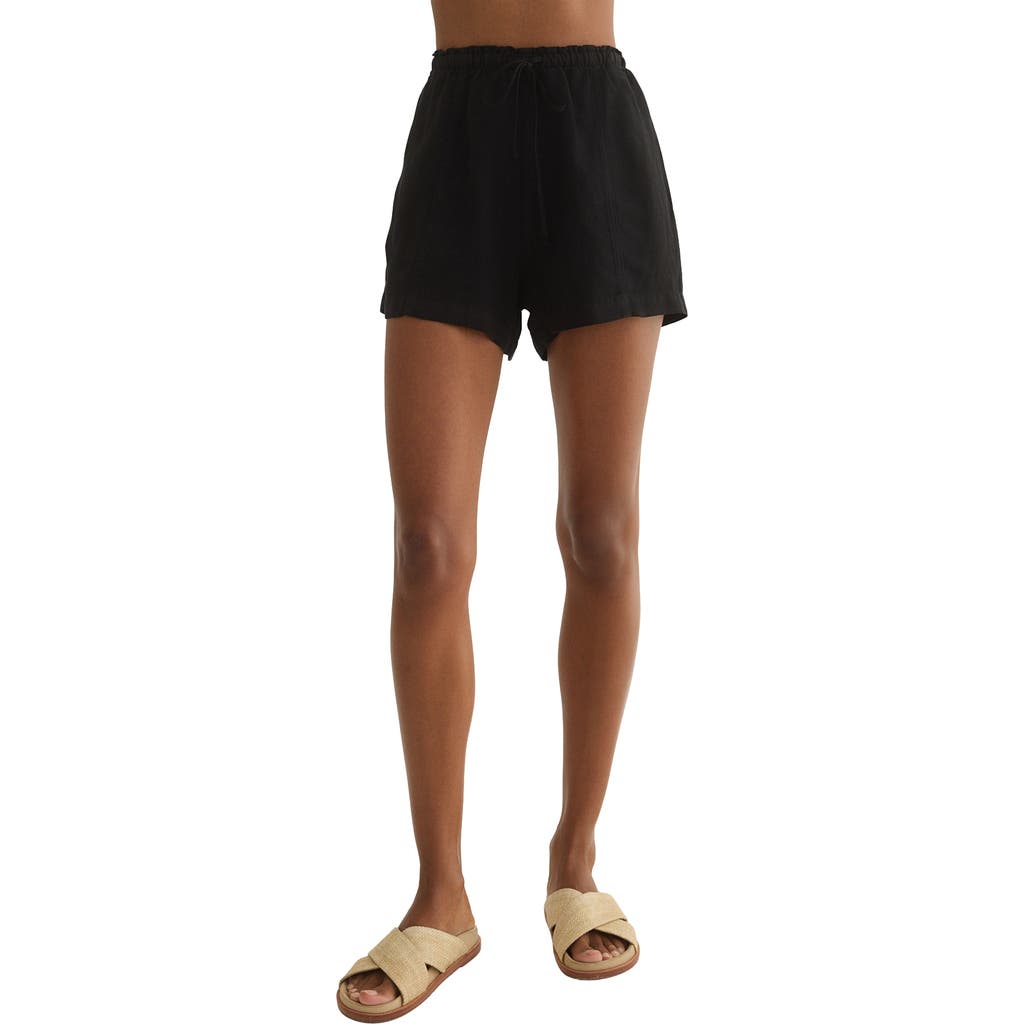 Bella Dahl Drawstring Waist Shorts In Black