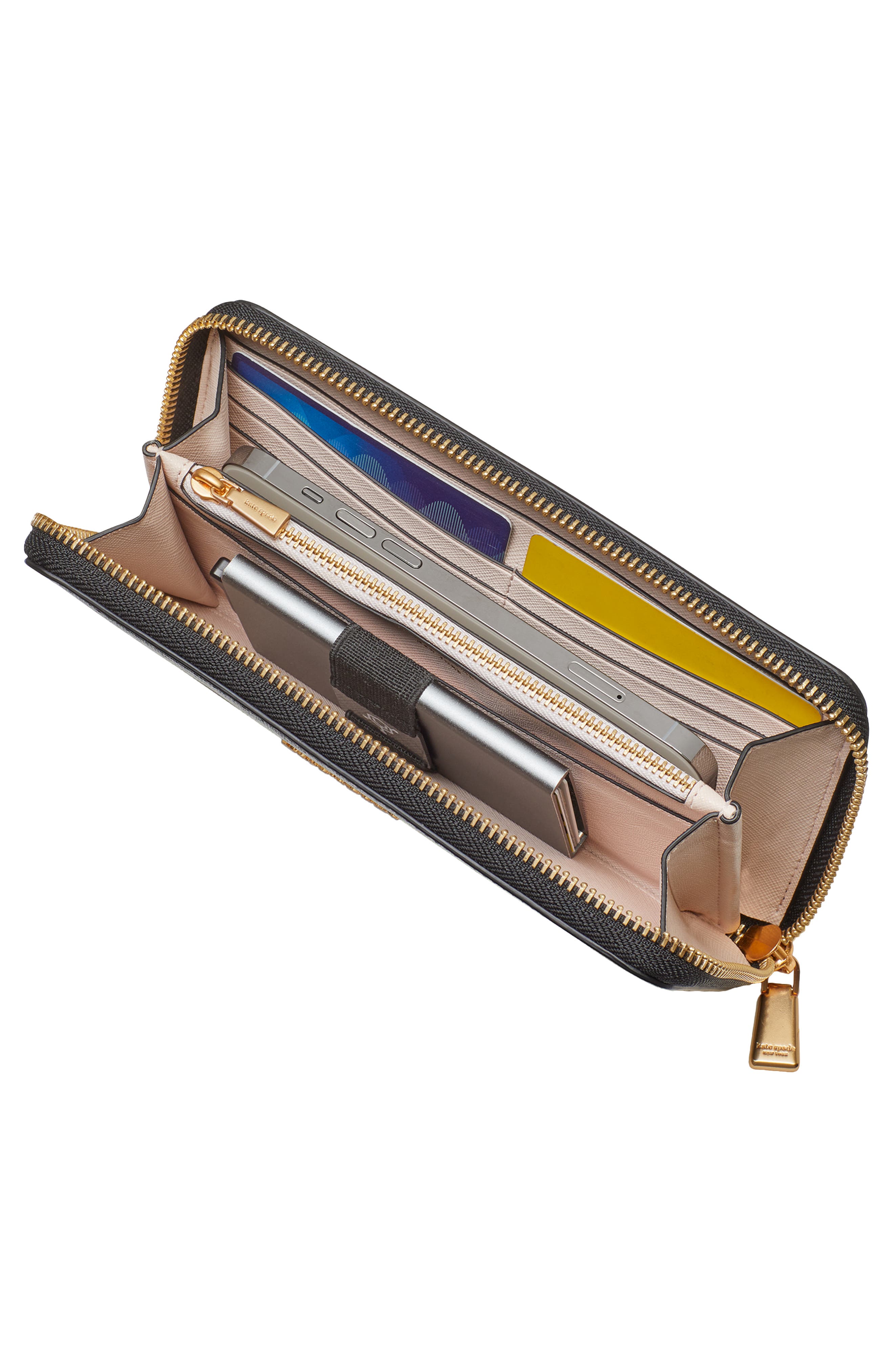 Kate Spade New York morgan colorblock saffiano leather wallet, Alternate, color, Cafe Mocha Multi