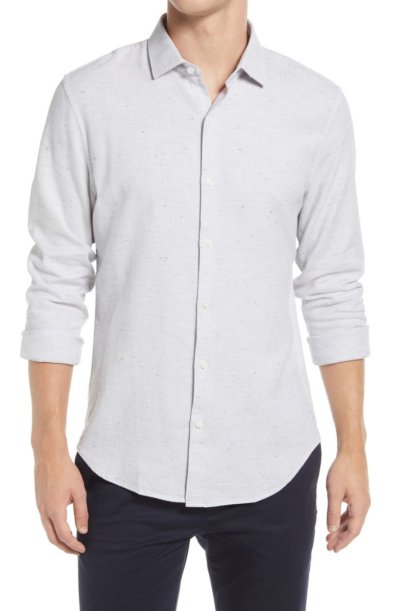Bonobos Slim Fit Stretch Linen & Cotton Button-Up Shirt, Main, color, 
