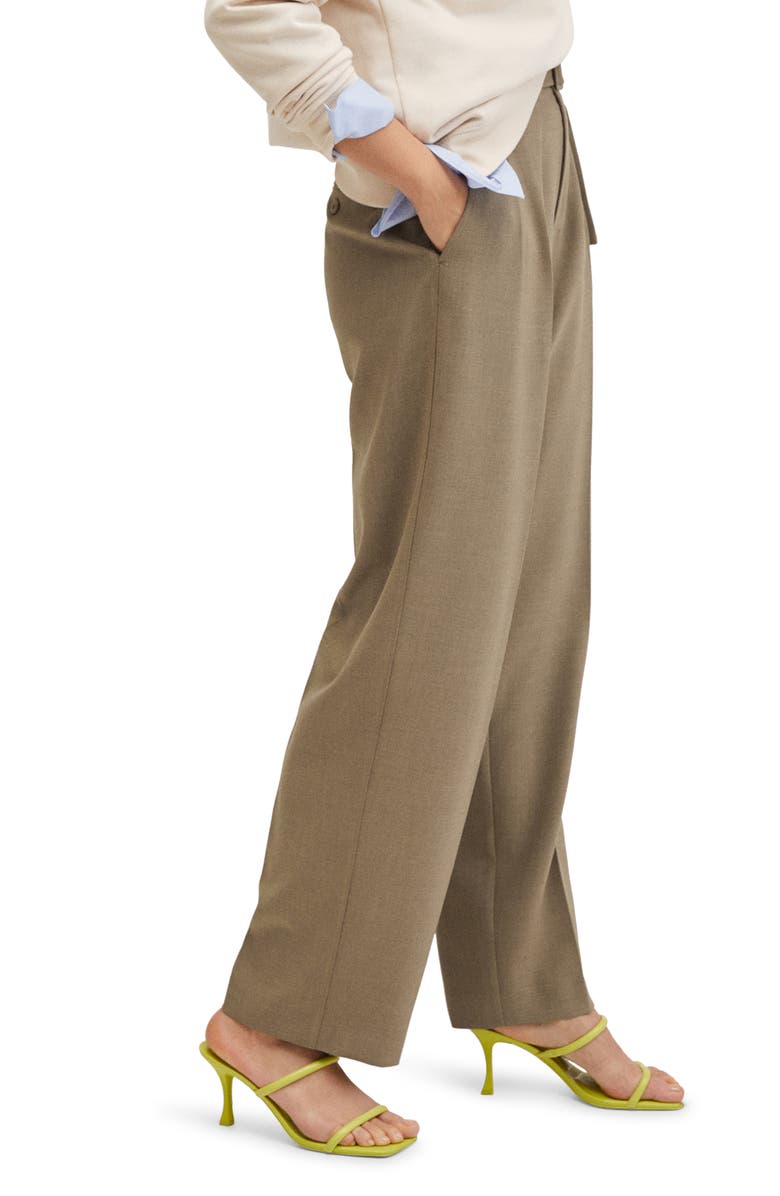 MANGO Belted High Waist Trousers, Alternate, color, 