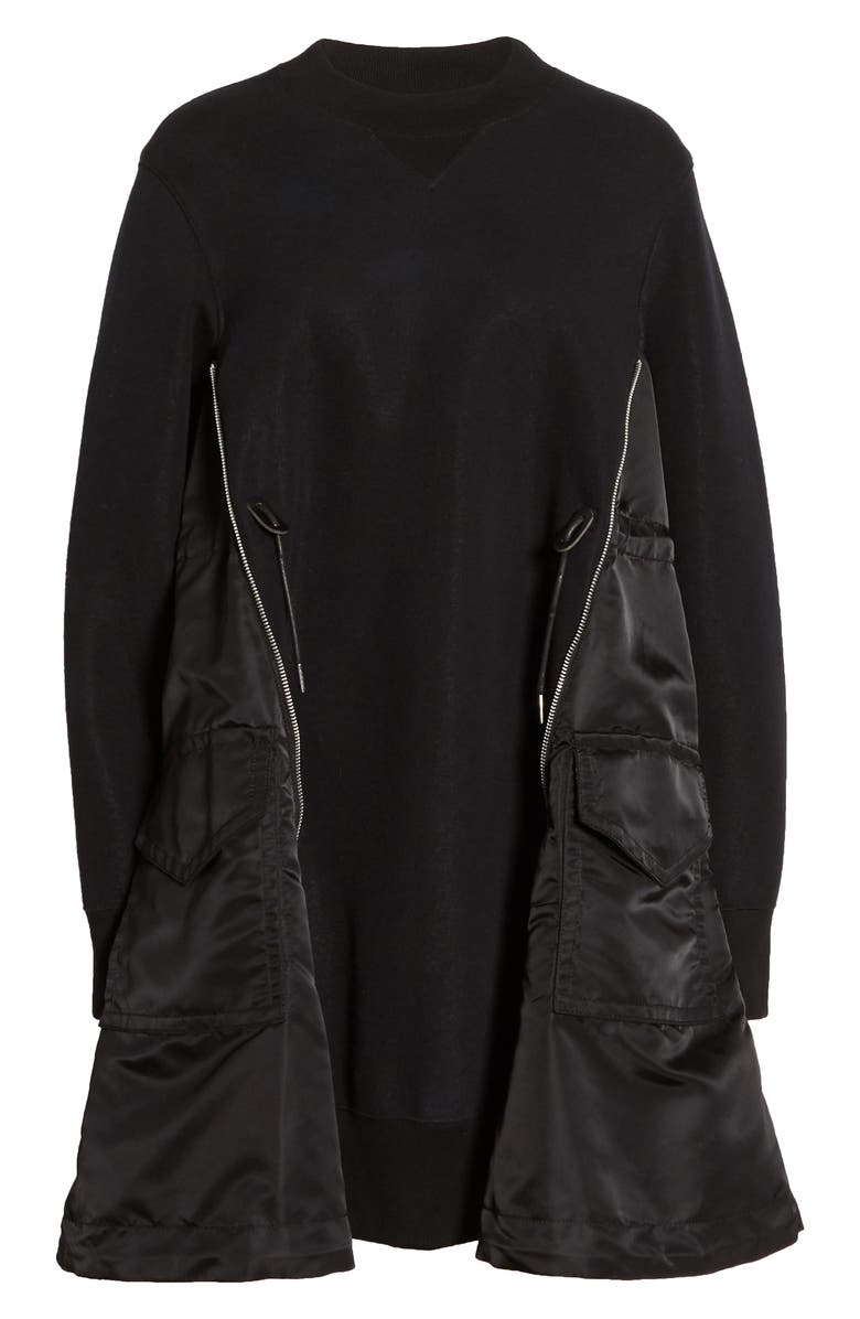 Sacai MA-1 Side Gusset Long Sleeve Sponge Minidress, Alternate, color, 