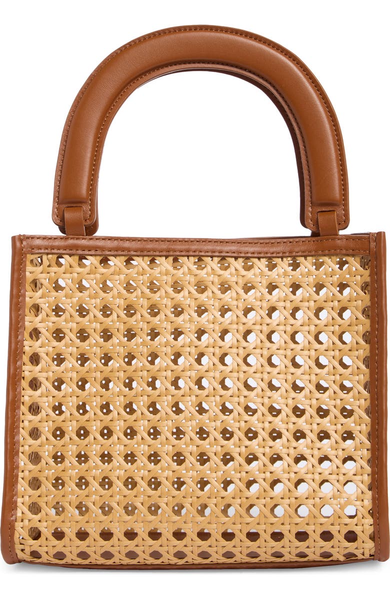 Reformation Emma Mini Top Handle Bag, Alternate, color, Natural Rattan