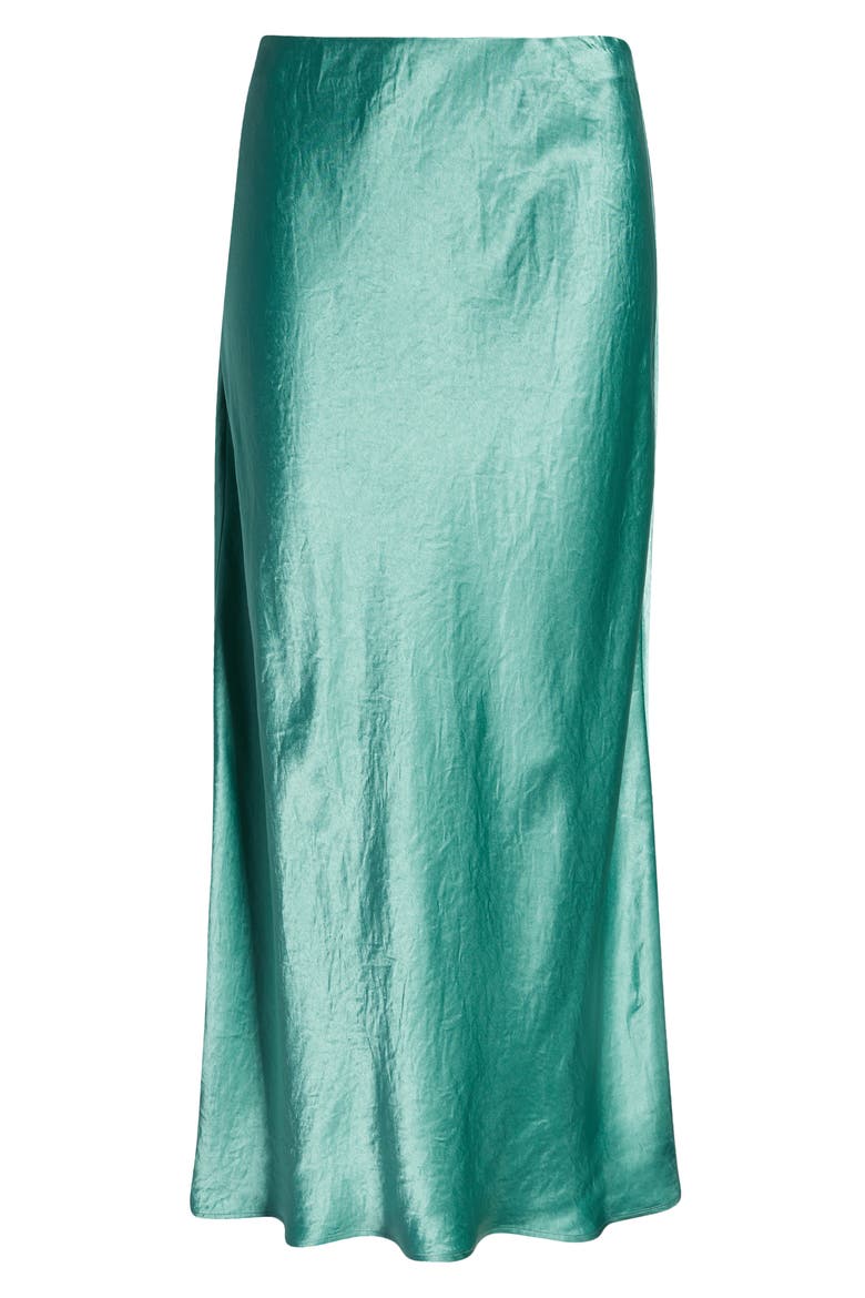 Blando Satin Midi Skirt, Alternate, color, TURQUOISE