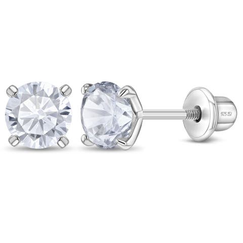 Modern Prong Solitaire Earrings