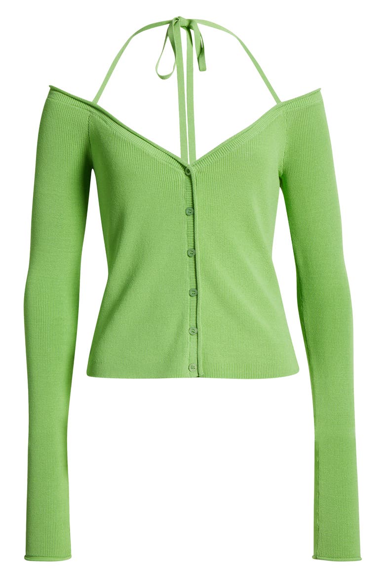 Rib Off the Shoulder Top, Alternate, color, LIME