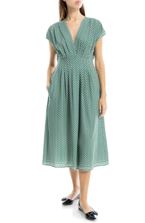 Front Pleat Midi Dress