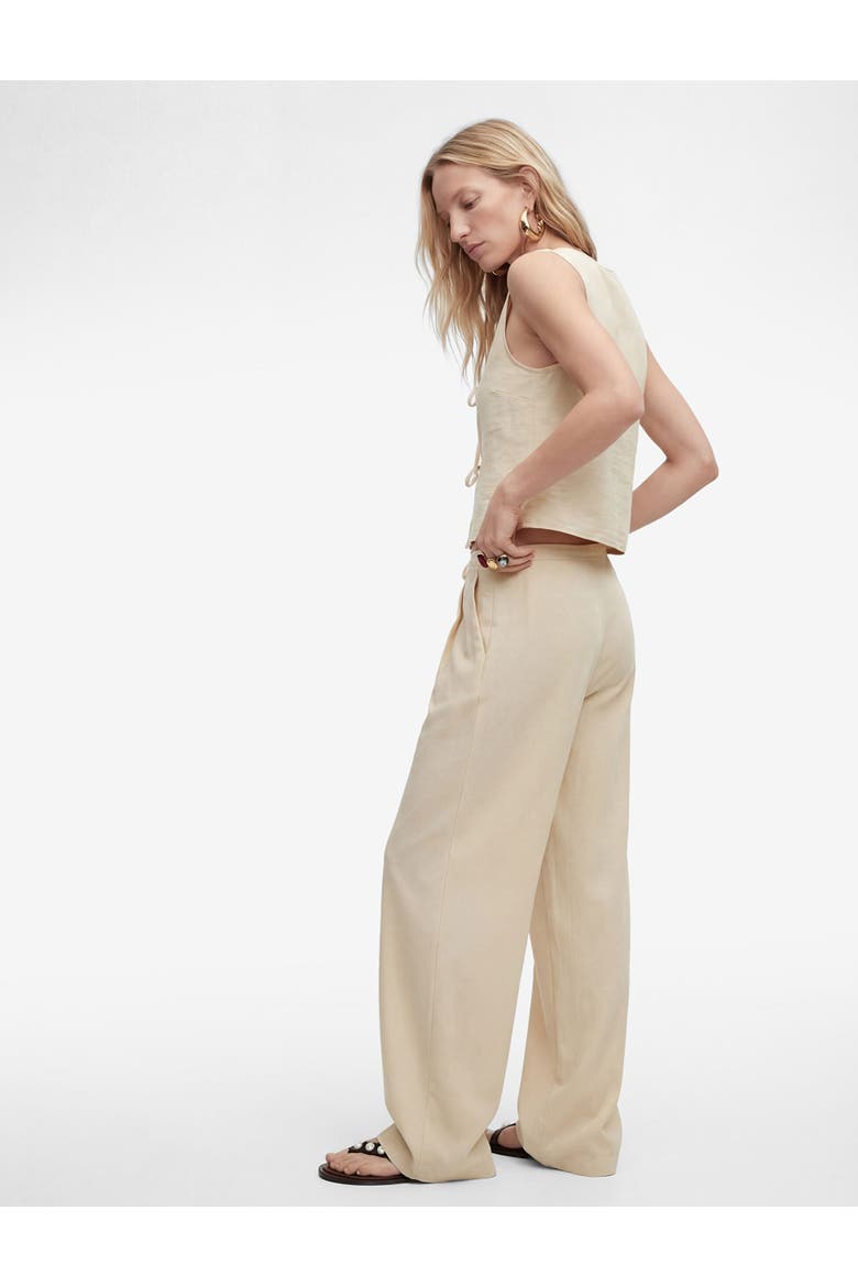Mid-Rise Wide Leg Trousers, Main, color, BEIGE