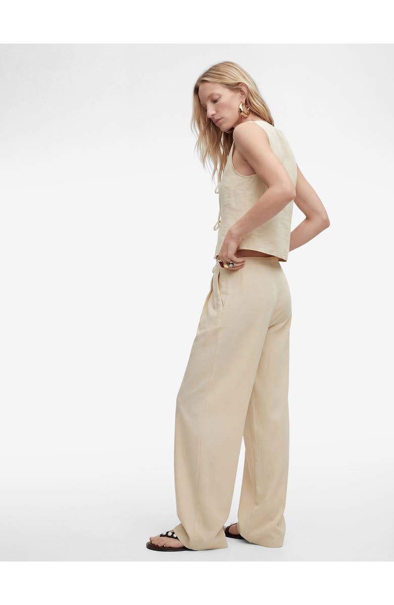 Koton Mid-Rise Wide Leg Trousers, Main, color, Beige