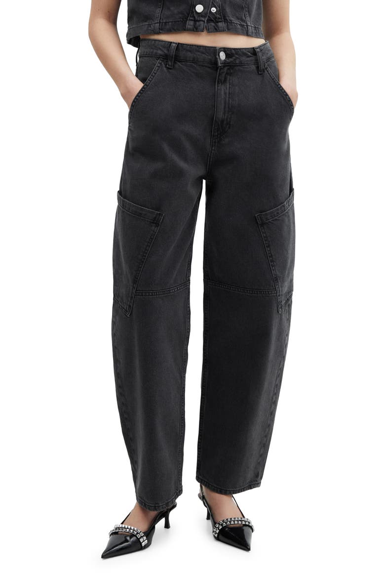 High Waist Barrel Jeans, Main, color, OPEN GREY