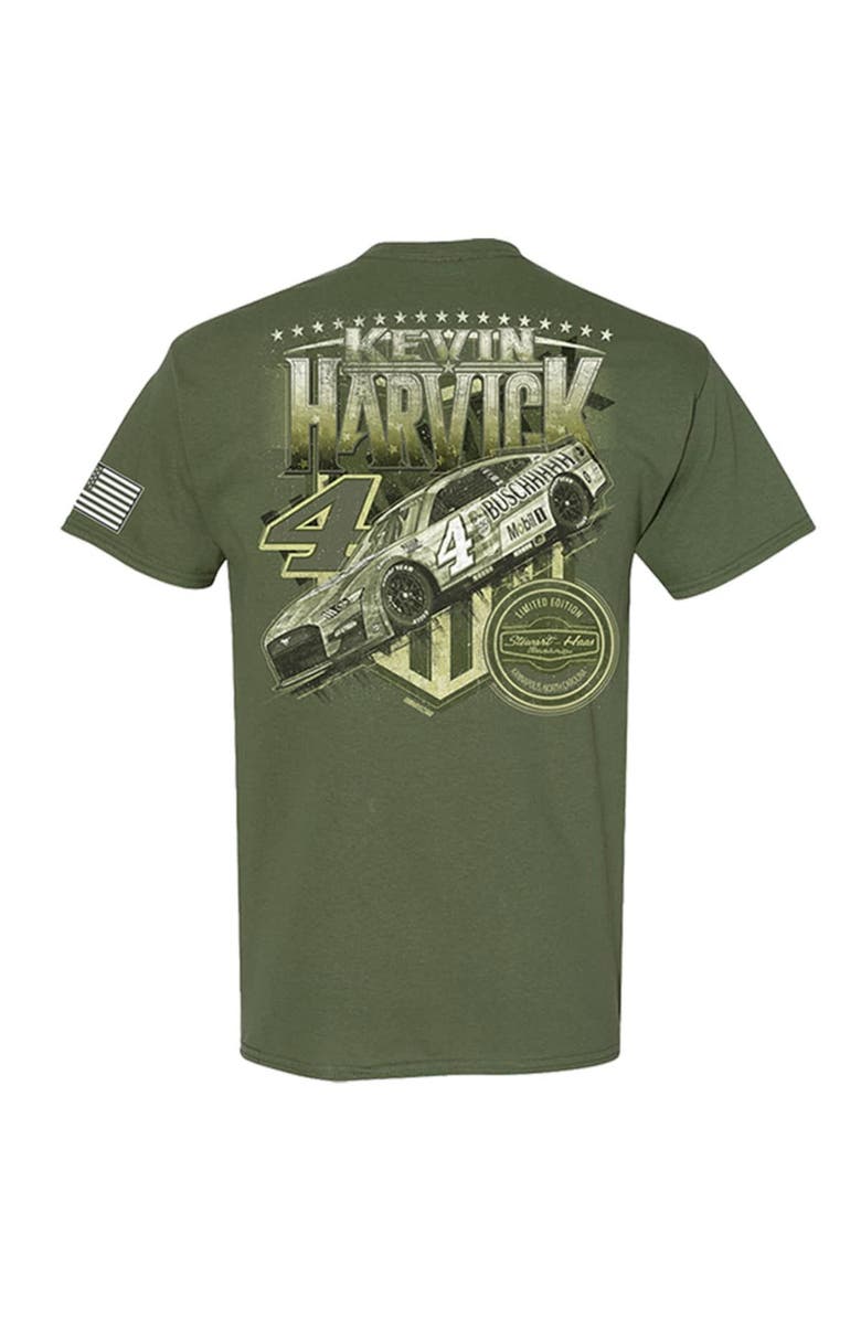 STEWART-HAAS RACING Men's Stewart-Haas Racing Team Collection Olive Kevin Harvick Busch Light Military T-Shirt, Alternate, color, 