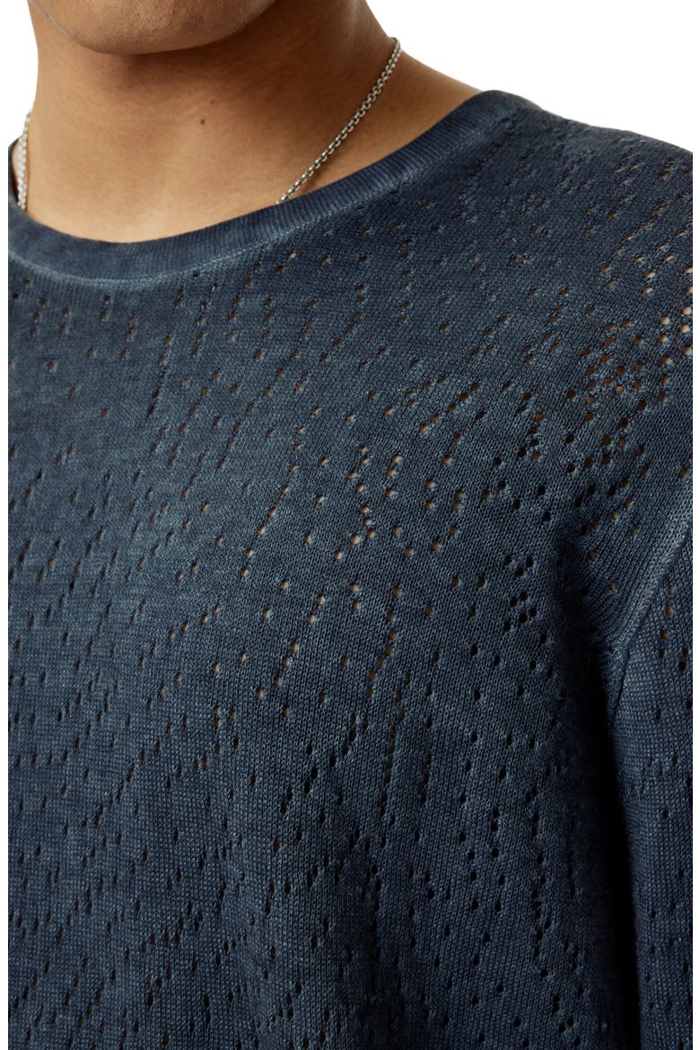 Camden Open Stitch Organic Cotton Sweater, Alternate, color, NAVY