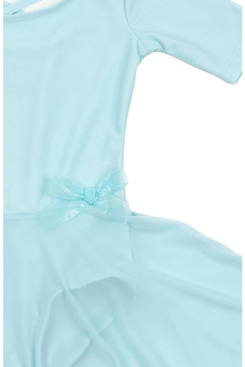 Girls Short Sleeve Skirted Leotard, Alternate, color, Light Blue