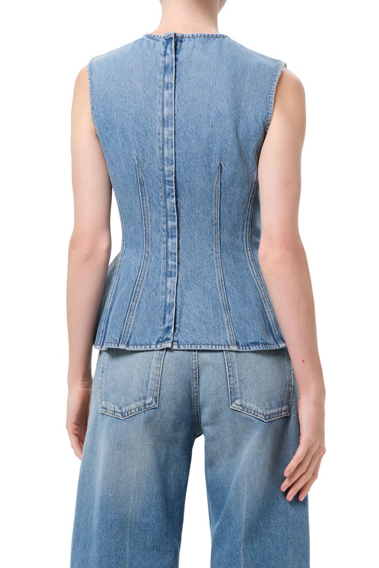 Corbin Denim Peplum Top, Alternate, color, DANTON MD VINT TINTED IND